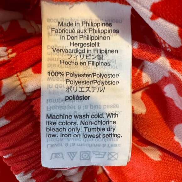 J.CREW Faux Wrap Midi Skirt Womens Red Floral Pull On Elastic Waist Size S - Picture 5 of 8